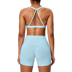 Wholesale New Fashion Hot Selling Summer Sports Bras With Quick Dry Reversible <b>Elastic</b> Waist Yoga Sets For Woman - Product Image 4