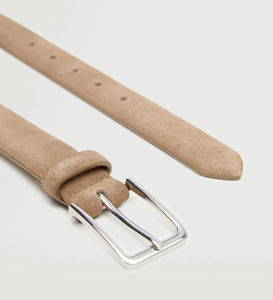 Venta al por mayor de cinturones de cuero de vaca de primera calidad cinturones de cuero personalizados hombres Casual Camel Color Suede Cinturones de cuero - Product Image 3