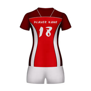 Conjunto Deportivo para Mujer para el Día del Partido de Voleibol, Jersey con Segmentos de Malla y Pantalones Cortos Deportivos - Product Image 3