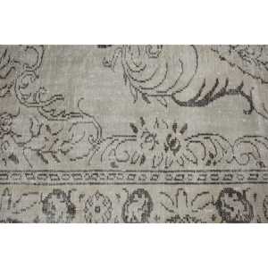 Tapis en laine turque 2,5x4,1 pi (75x126 cm) beige patchwork, tapis vintage écologique avec envers en latex - Product Image 5