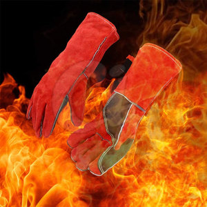 Gants de soudeur en cuir de couleur unie pour adultes Protection thermique Fabrication en usine - Product Image 5