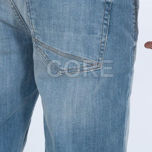 Haute qualité hommes Jeans pantalon nouveau Design grand ajustement léger toile taille moyenne Style décontracté stocké aspect lavé - Product Image 5