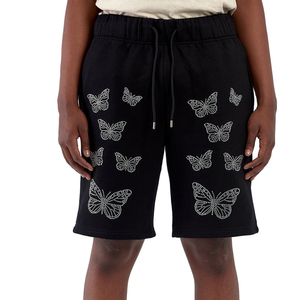 Custom strass bordado apliques Raw Hem desgastado Unión Jeans Shorts Sun Faded Denim Shorts Pantalones cortos de los hombres - Product Image 2