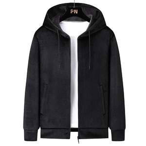 <b>Men's</b> Casual Hoodie for Outerwear Silver Fox <b>Velvet</b> Autumn Winter Warmened Lamb <b>Velvet</b> Open <b>Jacket</b> - Product Image 4