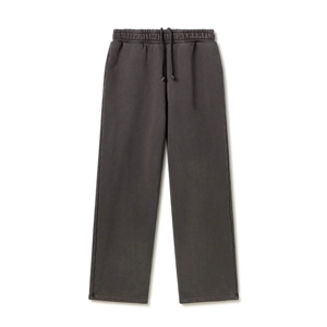 Men's Black Cotton Sweatpants <b>Elastic</b> Waist Drawstring Casual Joggers Side Pockets Midweight Autumn Wear - Product Image 2