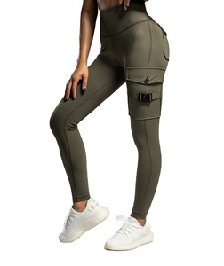 Mallas transpirables de cintura alta para mujer, mallas de yoga sin costuras, pantalones deportivos personalizados con patrón sólido - Product Image 1