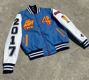 Veste universitaire personnalisée de haute qualité pour hommes, style streetwear d'hiver, col montant, motif logo, nouveau service OEM - Product Image 1