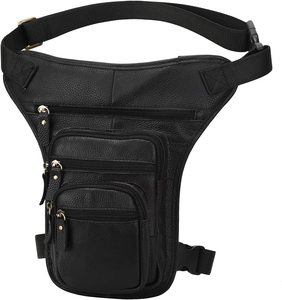 Riñonera multifunción de cuero genuino para hombres y mujeres, riñonera de pierna caída para motocicleta, bandolera de cuero genuino - Product Image 4