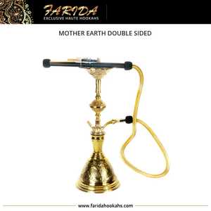 Venta al por mayor mejor precio Midi latón Madre Tierra doble cara Farida Hookahs Cristal de lujo Shisha juego para fumar laca personalizada - Product Image 4