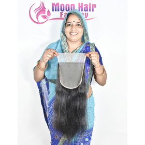 Cabello Humano Indio 100% Natural de la Mejor Calidad, Aspecto Natural, Suave, Cierre Liso para Mujeres, para Salón, Fiestas o Uso Diario - Product Image 6