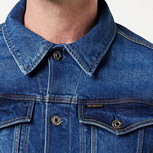 Veste en jean décontractée slim bleu foncé de haute qualité pour homme, design personnalisé, écologique, respirante, coupe-vent, douce, extensible, la meilleure - Product Image 4