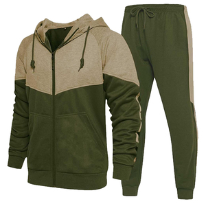 Ensemble de survêtement en molleton pour homme avec fermeture éclair, couleur unie, avec impression DTF, DTG, sérigraphie et sublimation - Product Image 3