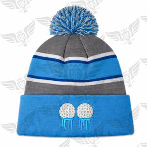 Wholesale Custom Y2K Beanies Designer <b>Knitted</b> Winter Wool Hats with Embroidered Logo Acrylic Bobble Hats - Product Image 4