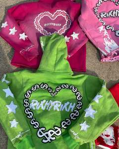 Fabricantes personalizados hombres sudaderas con capucha personalizado puff impresión Sudadera con capucha 500gsm lavado ácido Sudadera con capucha - Product Image 1