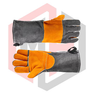 Gants de protection anti-statiques en cuir sans silicone ni poudre, résistants à la chaleur et au feu, 11 oz, 14 pouces, pour Mig Tig Stick Forge BBQ Grill Fireplace - Product Image 6