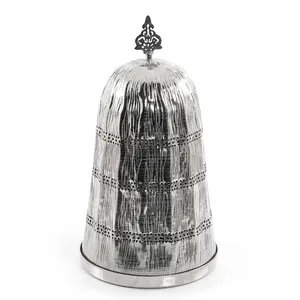 กล่องใส่ขนมเค้กทรงกลมขนาดใหญ่ พร้อมฝาปิดสแตนเลสคุณภาพพรีเมียม ดีไซน์หรูหราด้วยเครื่องเงิน  หุ้มด้วยหนังอย่างดี - Product Image 5