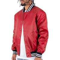 Veste de baseball en satin à fermeture à pression pour homme, couleur unie, violette, vente en gros