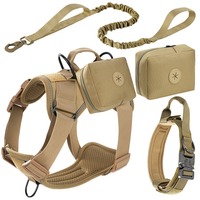 Harnais tactique pour chien d'assistance avec poignée de contrôle, sangles réglables, rembourrage en maille pour l'entraînement, la promenade et le travail des grandes races