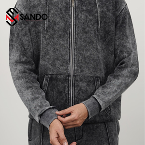 Sudaderas con capucha unisex para hombre 100% algodón pesado de gran tamaño con capucha personalizada Vintage ácido lavado francés Terry Sun Faded sudadera desgastada - Product Image 2