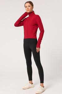 Slim Fit Full Zipper Coton Fitness Sport Crop Tops Hoodies Sweatshirts Logo Personnalisé Zipper Sportswear pour Femmes DDP Shipping - Product Image 3