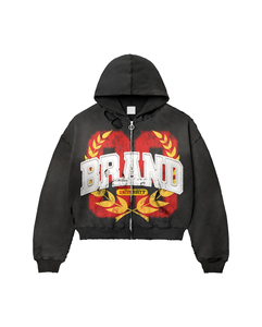 Sweat à capuche à épaules tombantes personnalisé de qualité supérieure, tissu personnalisé, poids lourd, polaire, coupe ample, logo brodé, impression - Product Image 5