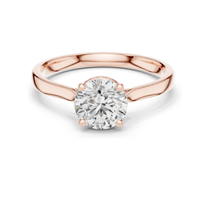 Bague de fiançailles en diamant de laboratoire rond de 1,236 carats pour femme, clarté VVS-VS EF, or 18 carats, 14 carats, 10 carats et argent 925, rose - Product Image 2