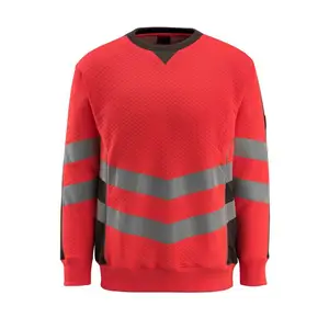 Reflektieren des T Hi-Vis Langarm Reflektieren des Arbeits sicherheits hemd Rote Farbe Hohe Sichtbarkeit Langarm-Sicherheits-Sweatshirts