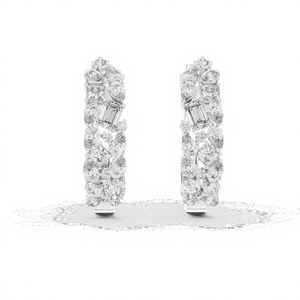 ต่างหูห่วงมอยส์ซาไนต์ทรงคลัสเตอร์หลายรูปทรง เงินแท้ 925 - Product Image 1