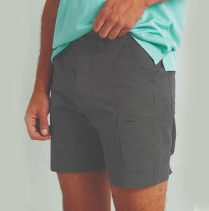 Short de pêche d'été de luxe pour hommes en nylon imperméable avec séchage rapide et broderie en tissu satiné personnalisé motif solide et poches - Product Image 4