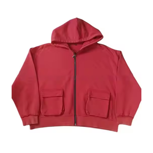 เสื้อสเวตเตอร์คาร์โก้ผู้ชาย, เสื้อกันหนาวมีฮู้ดเย็บปะติดแบบสวมหัวมีหลายกระเป๋า - Product Image 4