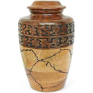 Urnes funéraires en bois de vente chaude avec design fait à la main Urnes en métal à usage multiple décoratives pour la maison de l'exportateur indien - Product Image 3