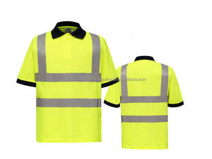 Polo à manches courtes haute visibilité, chemise de sécurité réfléchissante, vêtements de travail de sécurité pour hommes, logo personnalisé, chemises de travail de construction - Product Image 5