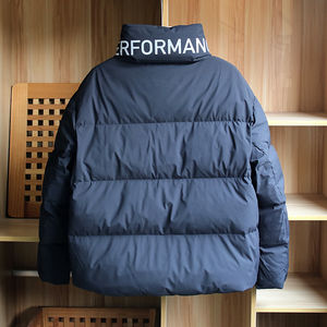 Personnalisation en gros veste d'hiver en duvet épais de haute qualité pour hommes avec traitement enduit à col montant - Product Image 2