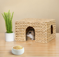 Maison de cachette de jacinthe d'eau naturelle à motif solide pour chinchillas cochons d'inde tissé à la main abri pour petits animaux prix peu coûteux