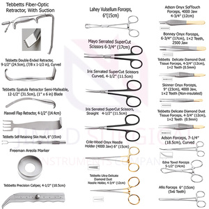 Kit de Instrumentos de Cirugía Plástica Manual de Acero Inoxidable Profesional Personalizado |   Conjunto de Estética de Senos Tebbetts |   21 Piezas Reutilizables de Alta Calidad - Product Image 5