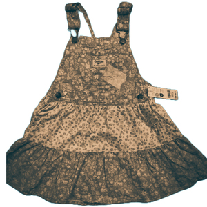 Robe pour filles à imprimé floral avec sérigraphie fantaisie de couleur unie robe d'été à manches courtes pour enfants ornée d'appliques. - Product Image 5