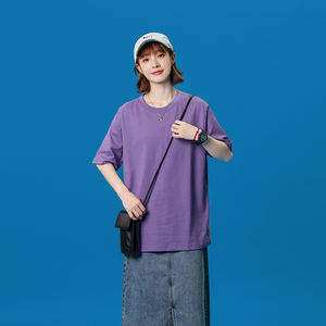 เสื้อยืดผ้าฝ้าย100% สำหรับผู้ชายเสื้อยืดพิมพ์โลโก้แบบธรรมดาสีทึบแบบกำหนดเองสำหรับผู้ชาย - Product Image 3