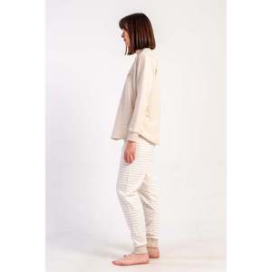 KADIN 2IPLIK XXL O YAKA UZUN KOL ETEGI OVAL MANSETLI PIJAMA TAKIM - BEIGE - BEIGE - Product Image 2