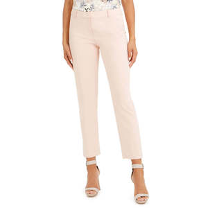 Pantaloni Eleganti da Donna Calvin Klein, Taglia Petite, Rosa, Gamba Dritta, Vita Alta, Stile a Matita, Tecnologia Anti-Piega, Taglia XL - Product Image 1