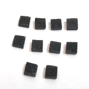 คริสตัลดรูซี่อาเกตสีดำธรรมชาติทรงสี่เหลี่ยมขนาด5x5มม. 0.71cts เรียบหลวมเครื่องประดับควอทซ์อัญมณีรูปทรงรี - Product Image 5