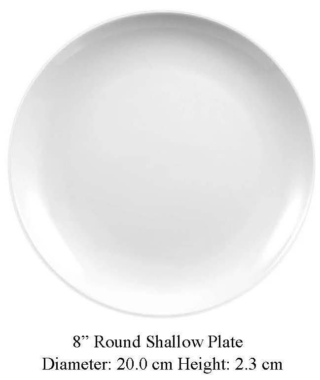 8" round shallow Plate