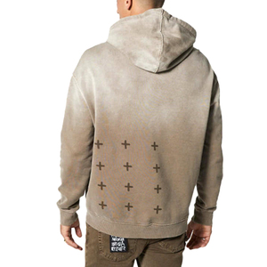 เสื้อฮู้ดดี้ผู้ชายสีพื้นคุณภาพสูง พิมพ์ลายโลโก้ปักตามสั่ง สำหรับฤดูหนาว ผ้าฝ้าย 100% ผ้าเฟรนช์เทอร์รี่ถักแบบสวมหัว - Product Image 5