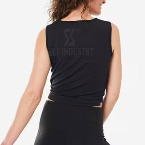 2025 New Arrival Women's Professional Yoga <b>Crop</b> <b>Top</b> Seamless Design with Breathable Feature Front Logo Wholesale - Product Image 3