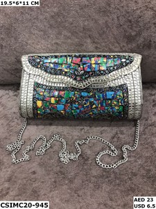 ออกแบบโลหะโมเสคคลัทช์ / โมเสคคลัทช์/ ผลิตในอินเดียแฮนด์เมดพิเศษสุภาพสตรีคลัทช์โมเสคโลหะ - Product Image 3