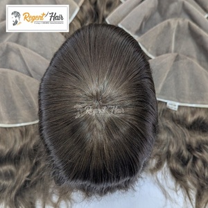 Qualité supérieure REGENT Full Lace 100% Remy Cheveux Indiens Toupet Main Attachée Vague Naturelle et Style Droit Disponible Stock Hommes - Product Image 6