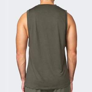 Camiseta sin mangas de secado rápido para hombre, chaleco deportivo sin mangas para gimnasio, logotipo OEM personalizado, sólido, liso, culturismo, Fitness, camiseta sin mangas para hombre - Product Image 4