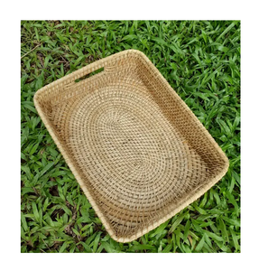 ถาดหวายพร้อมหูหิ้วไม้สำหรับใส่กาน้ำชาในสวนในบ้านถาดหวายดีไซน์หรูหรา - Product Image 2