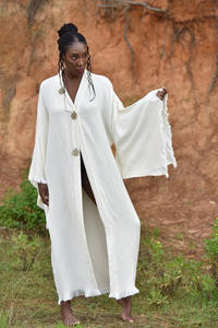 ชุดคลุมผ้าเรยอนสำหรับทั้งชายและหญิง, ชุดกิโมโนผ้าเรยอนแขนยาวเต็มไซส์ความยาวพื้นสไตล์เรียบง่ายขนาดฟรีไซส์สำหรับวันหยุดพักผ่อนของผู้หญิง - Product Image 4