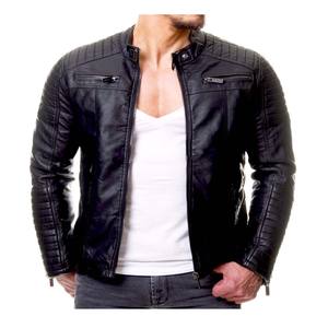 Chaqueta de cuero en blanco con cuello estándar arriba, chaqueta de moto suave de piel de vaca hecha a medida con Chaleco de cuero - Product Image 4