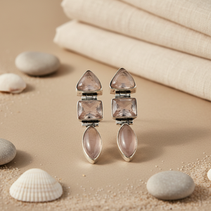 ต่างหูเงินแท้ 925 ดีไซน์แฟชั่น ประดับด้วยหิน สำหรับผู้หญิง - Product Image 3